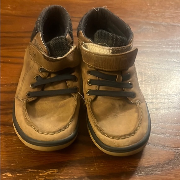 Brown Kids Shoes with Velcro Strap - Picture 1 of 4